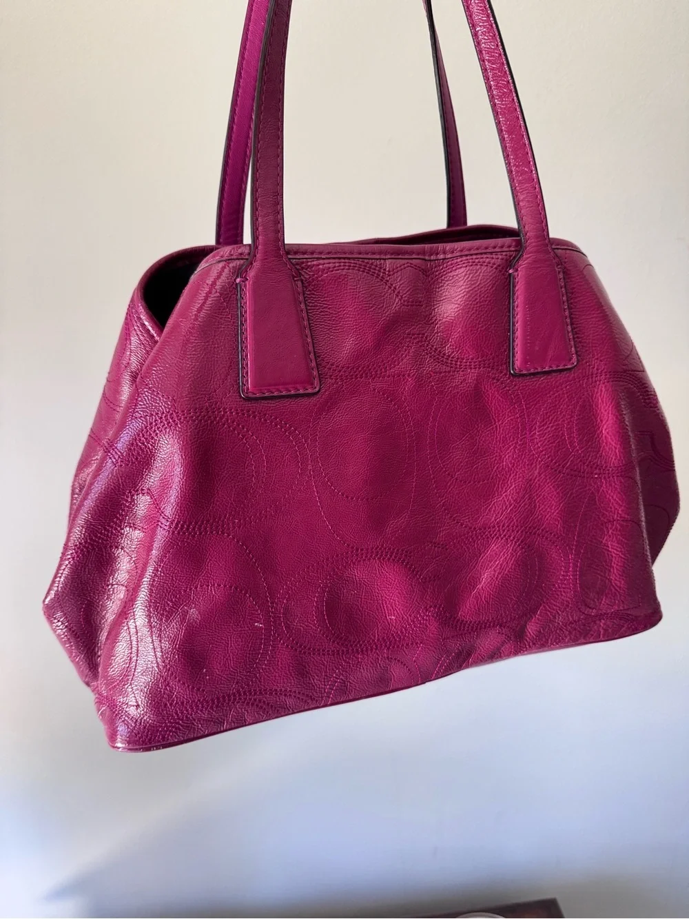 Coach Fuchsia Leather Shoulder Bag